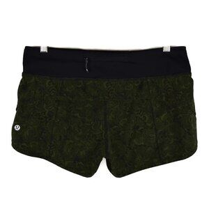 lululemon Run: Speed Shorts Size 6 in Mini Pencil Lace Brave Olive & Black